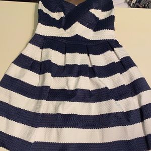 sans souci blue and white striped dress
